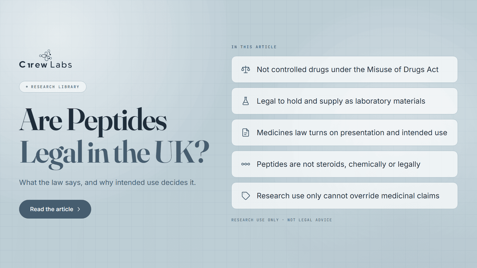 Are Peptides Legal in the UK - crew labs blog