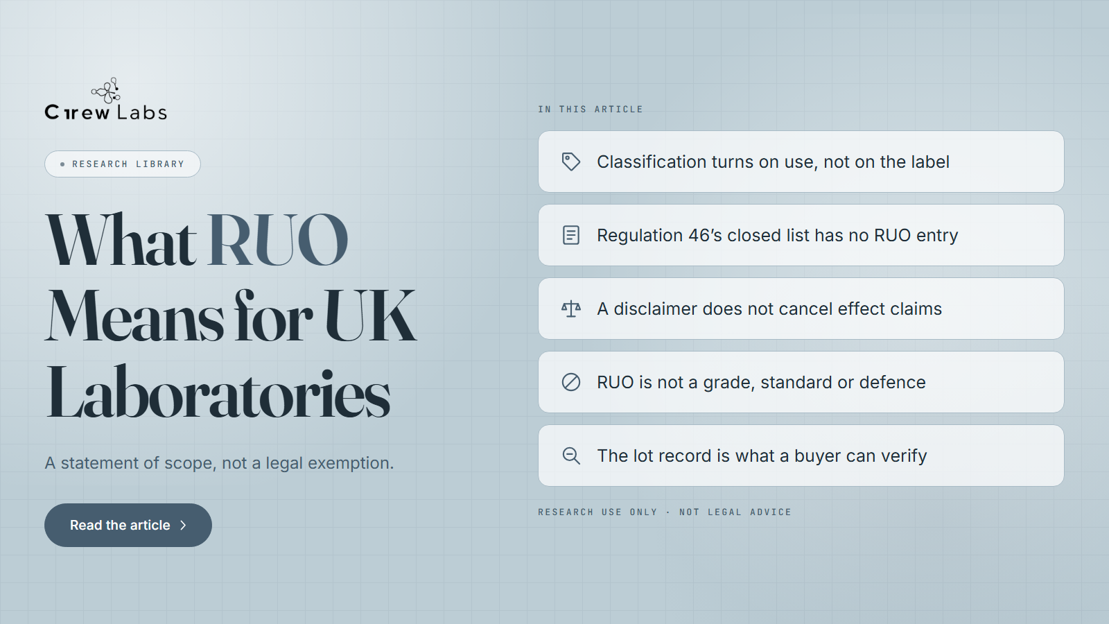 What RUO Means for UK Laboratories